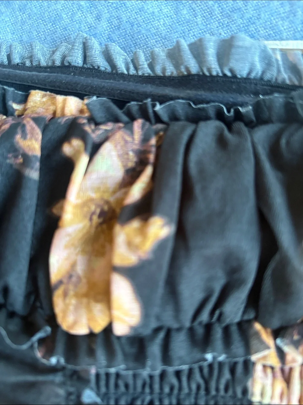 free people floral smocked strapless tube top size small nwot